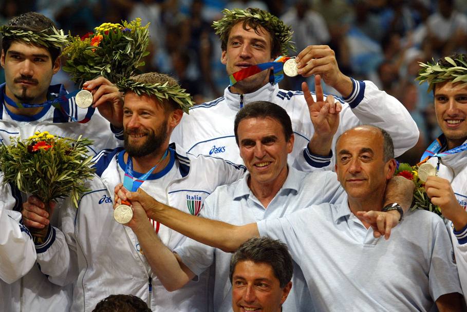 Giochi olimpici Atene 2004, la nazionale italiana guidata da Recalcati conquista la medaglia d&#39;argento (Ciamillo Castoria)